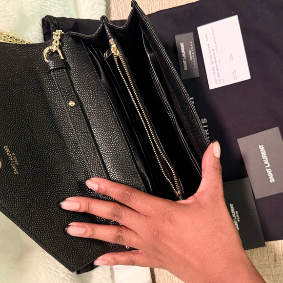 Saint Laurent Black Chevron Crossbody Bag - Picture 5 of 13